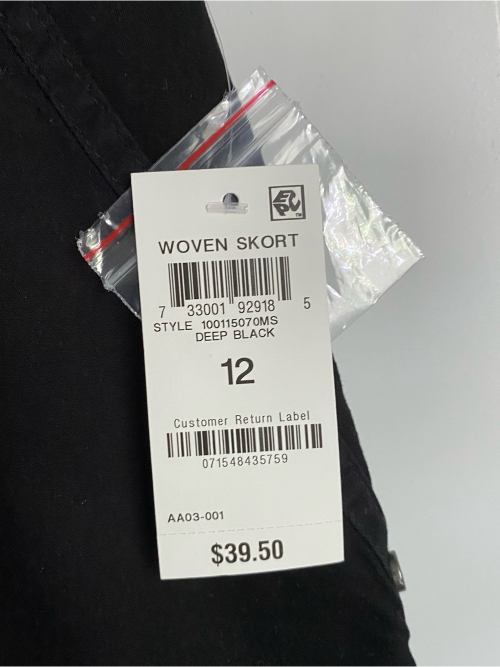 Karen Scott Black Woven Skort 12 NWT - Picture 2 of 4